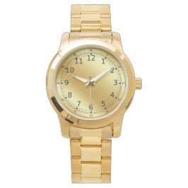 Guld Unisex Oversized Guld Bracelet Watch Armbandsur