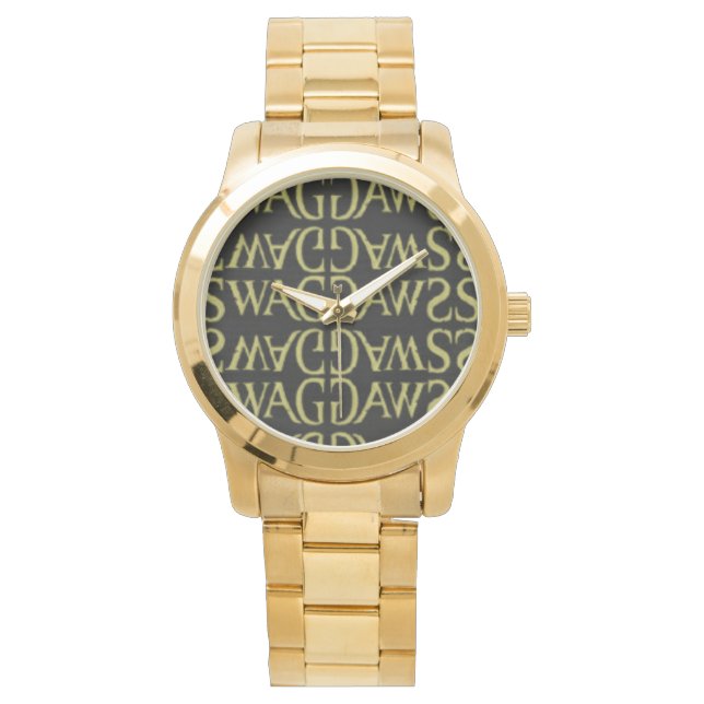 Guld, unisex, swag, klocka, för försäljning! armbandsur (Framsida)