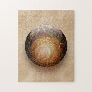 Guld- upplyst sfärisk Gemabstrakt Pussel