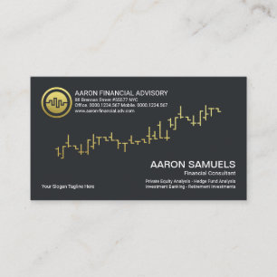 Guld Uptrend Lagrar Graph Financial Consultant Visitkort