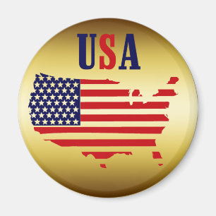 GULD- USA MEDALJONG MAGNET