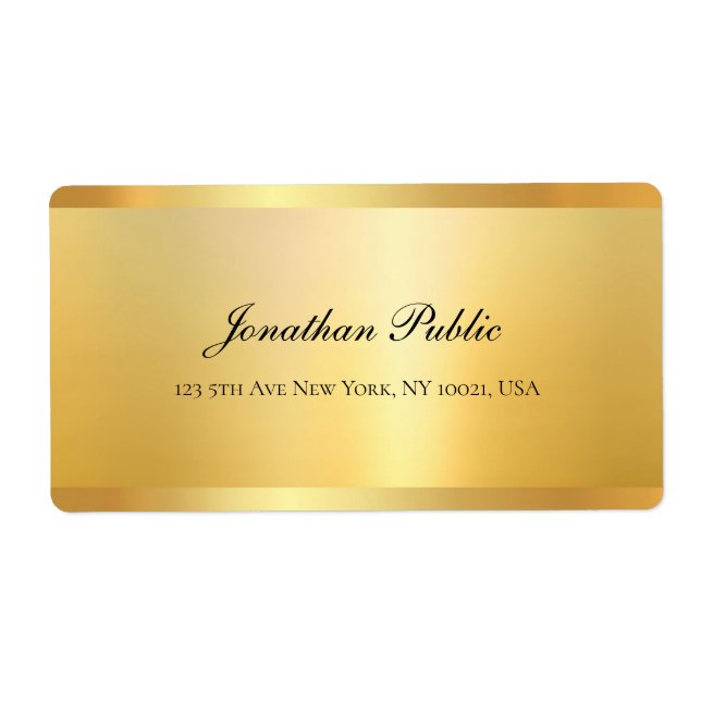 Guld Utseende Elegant Handskriven Namnmall Fraktsedel (Framsidan)