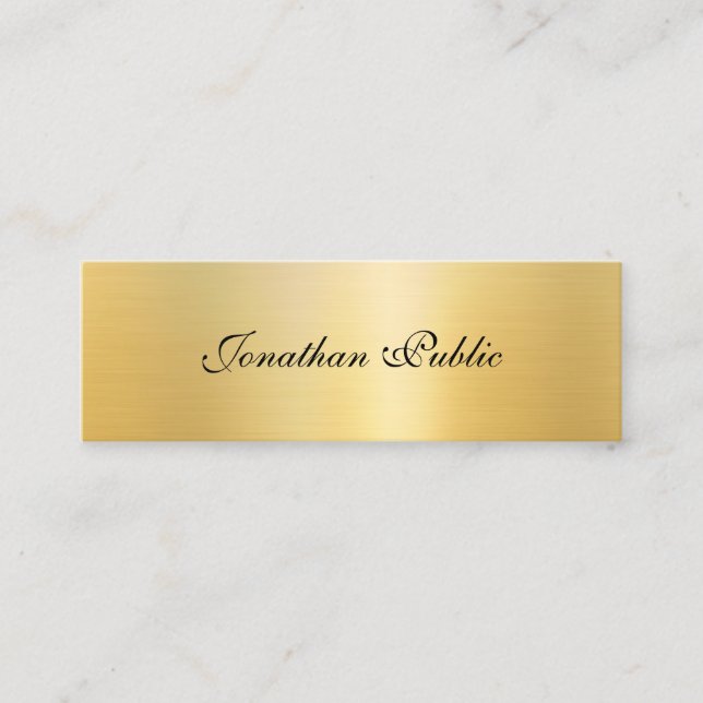 Guld-utseende för den moderna Eleganten med callig Mini Visitkort (Framsida)