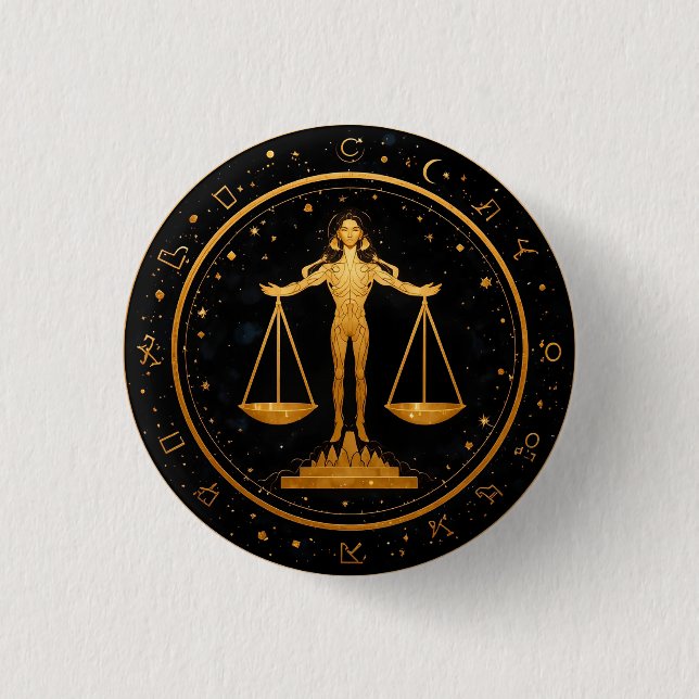 Guld Vågen Zodiak våg Knapp (Framsida)