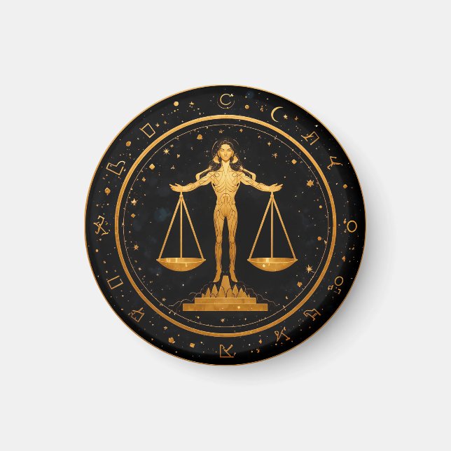 Guld Vågen Zodiak våg Magnet (Framsidan)