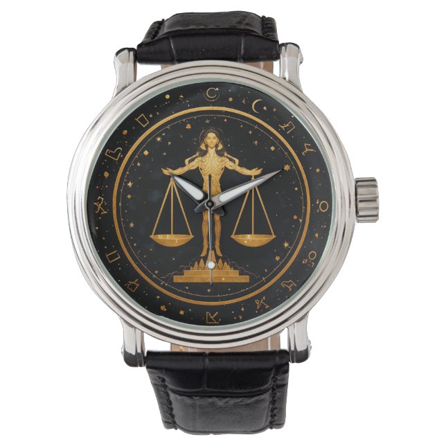 Guld Vågen Zodiak vågskål Armbandsur (Framsida)
