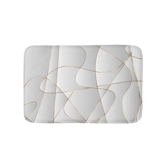 Guld Vågigt Linjer Badrumsmatta (Framsidan)