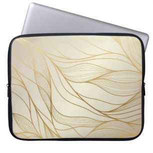 Guld vågigt mönster. Luxurit, guldraka ornamen Laptop Fodral