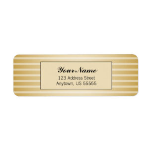 Guld Vågrät Rand Returadress Etikett