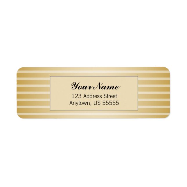 Guld Vågrät Rand Returadress Etikett (Framsidan)