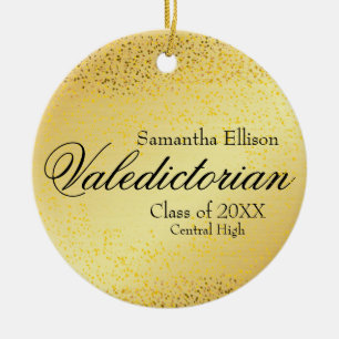 Guld Valediktorian Personlig Guld jul Julgransprydnad Keramik