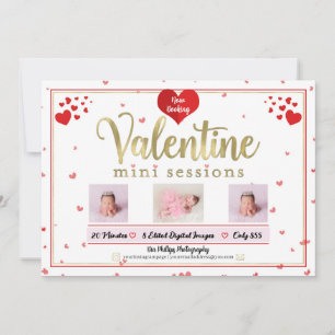 Guld Valentine Mini Sessions Fotografi Bild Inbjudningar