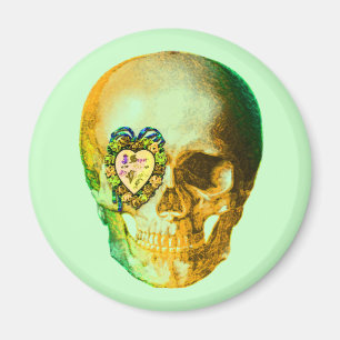 Guld Valentine Skull Magnet