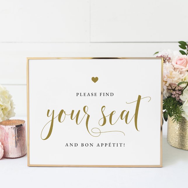 Guld, var snäll och hitta din sittplats och din må poster (Skapare uppladdad)