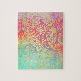 Guld vattenfärg pussel