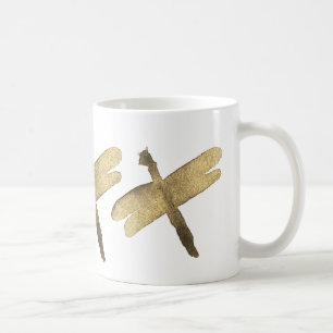Guld- vattenfärgsländor kaffemugg