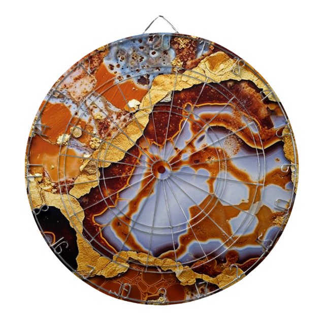 Guld Vein Agate Dartboard Darttavla (Framsidan)