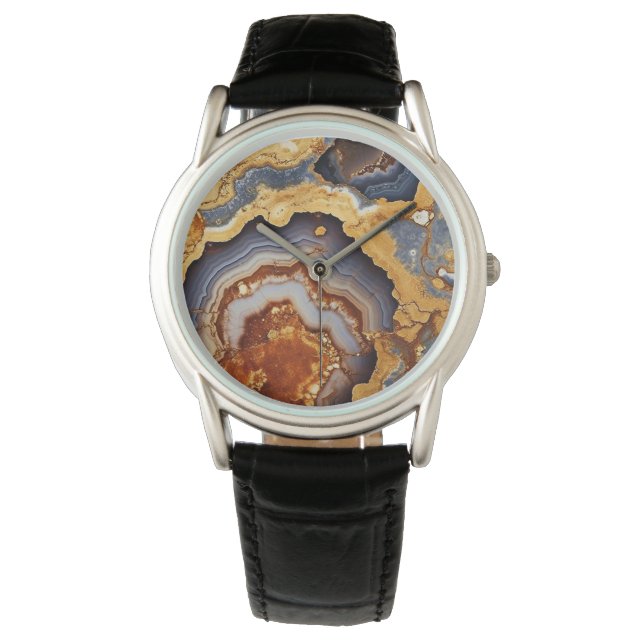 Guld Vein Agate Watch Armbandsur (Framsida)