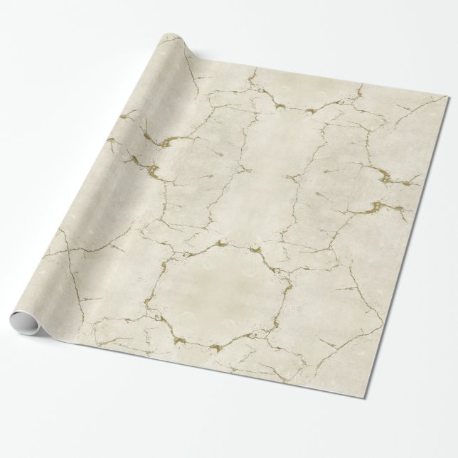 Guld Vein Classic Marble Gothic Art Print Presentpapper (Utrullad)