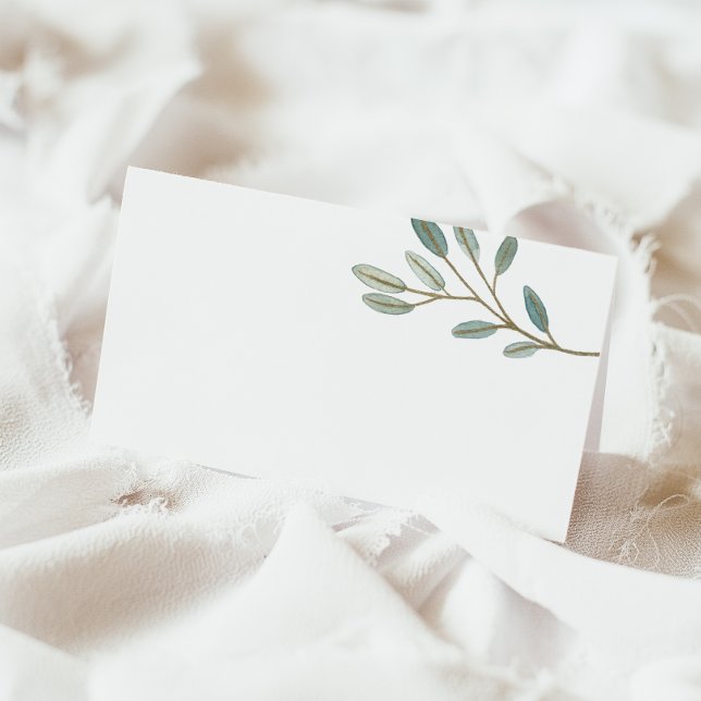 Guld Veining Eucalyptus Buffet Food Label Cards Placeringskort (Skapare uppladdad)