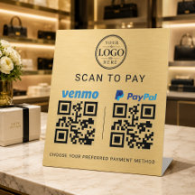 Guld Venmo Paypal Skanna för att betala Bordsskärm