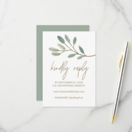 Guld VeWN Eucalyptus Bröllop Webbplats OSA kort