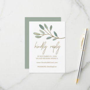 Guld VeWN Eucalyptus Bröllop Webbplats OSA kort