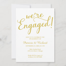 Guld Vi är förlovade Förlovningsfest Inbjudan