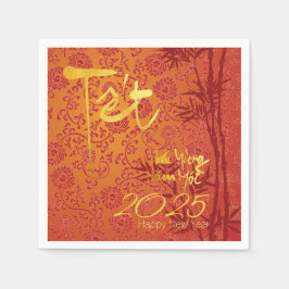 Guld Vietnamese Têt anpassningsbar Year dekorated Pappersservett