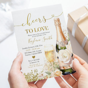 Guld Vin Cheers till Kärlek Möhippa Inbjudningar