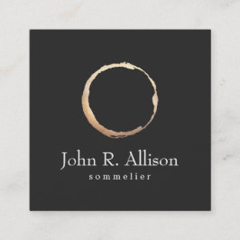 Guld Vin Stain Sommelier Black Fyrkantigt Visitkort