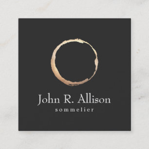 Guld Vin Stain Sommelier Black Fyrkantigt Visitkort