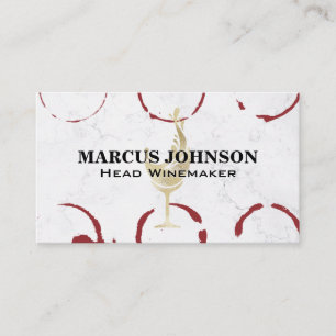 Guld Vin Stänk Marble Stater i Vin Visitkort