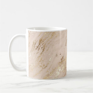 Guld Vinkara: Abstrakt Marble Kaffemugg