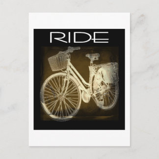 Guld Vintage Bike Ride Vykort