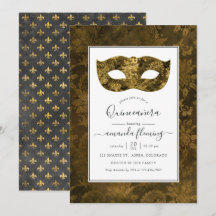 Guld Vintage Masquerade Quinceañera