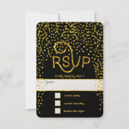 Guld Vintage Modern Typografi Bröllop OSA Kort