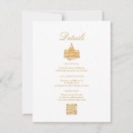 Guld Vintage Overnaturlig Kant Bröllopsdetaljer Anteckningskort