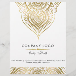 Guld Vintage Paisley Mandala Reklamblad