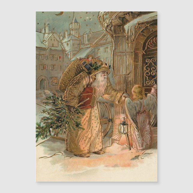 Guld Vintage Pappa jul och Angel (Framsida)