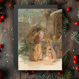 Guld Vintage Pappa jul och Angel