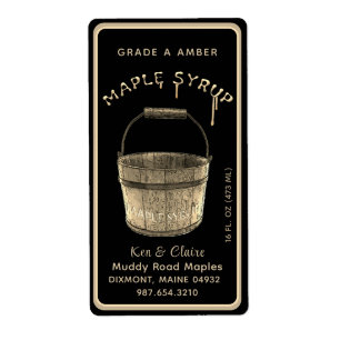 Guld Vintage Sap Bucket Maple Syrup med drivrutine Fraktsedel