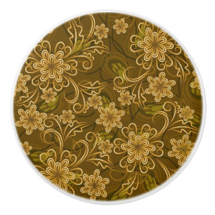 Guld- vintageblommönster knopp