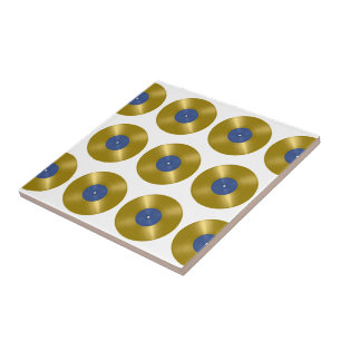 Guld Vinyl Record Album Kakelplatta