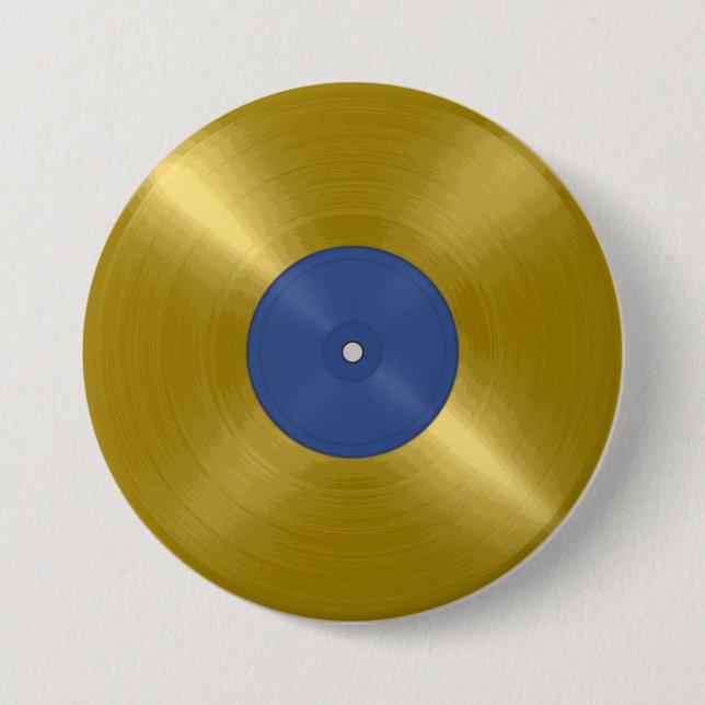 Guld Vinyl Record Album Knapp (Framsida)