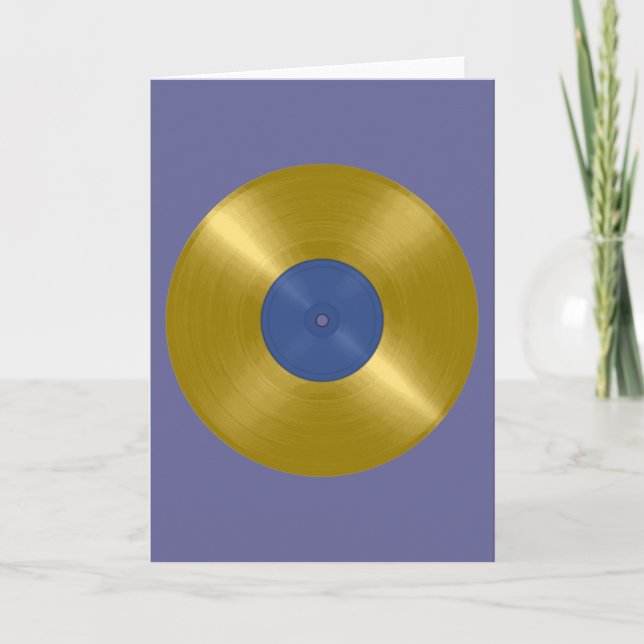 Guld Vinyl Record Album Kort (Framsida)