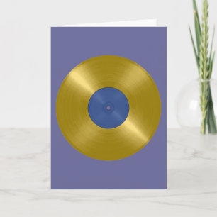 Guld Vinyl Record Album Kort