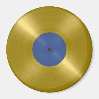 Guld Vinyl Record Album Magnet