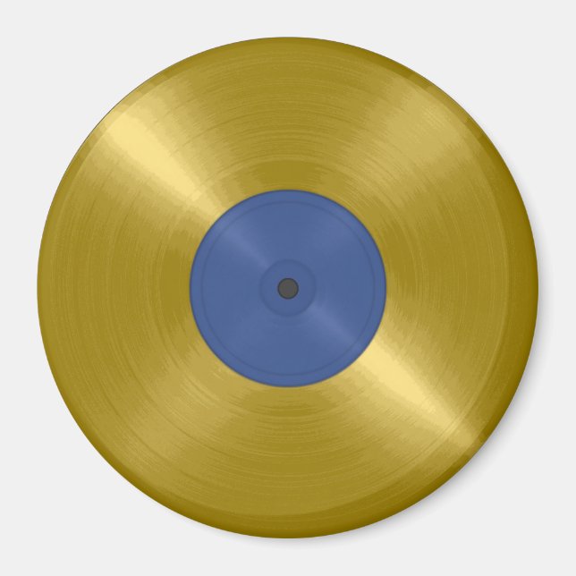 Guld Vinyl Record Album Magnet (Framsidan)