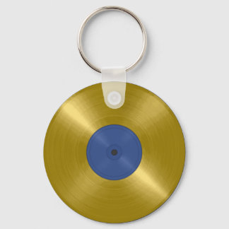 Guld Vinyl Record Album Nyckelring